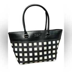 Kate Spade New York Black and White Checkered Tote